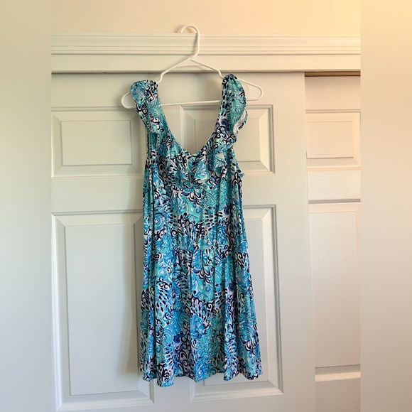 Lilly Pulitzer Alessa Romper Light Aqua Spritz - Picture 2 of 5